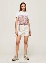 Studio Red Floral Printed Cotton T-Shirt Pepe Jeans L20F2F380 Women - Image 2