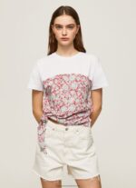 Studio Red Floral Printed Cotton T-Shirt Pepe Jeans L20F2F380 Women - Image 3