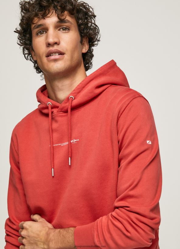 studio_red_hooded_cotton_jumper_pepe_jeans_l20f2f909_men.jpg Studio Red Hooded Cotton Jumper Pepe Jeans L20F2F909 Men - Image 1