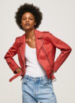 Studio Red Lamb Leather Biker Jacket Pepe Jeans L20F2F105 Women - Image 3