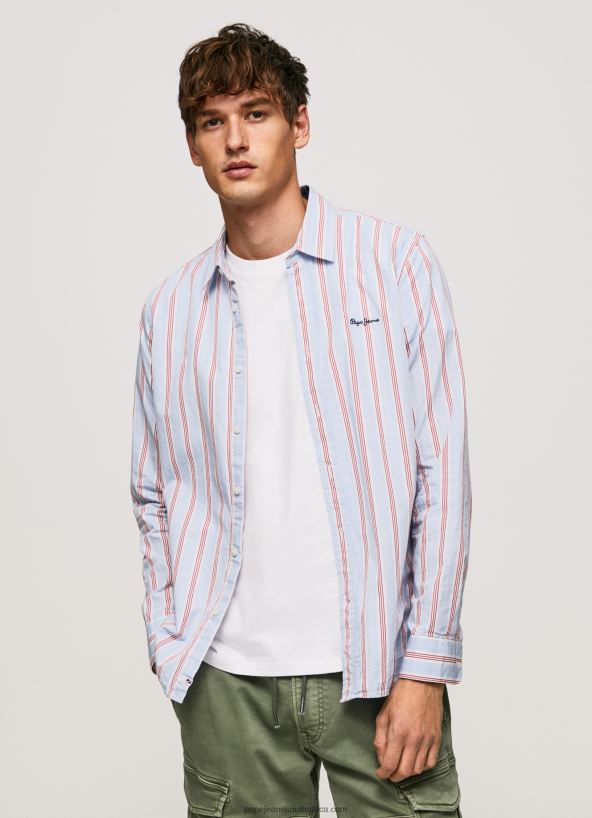Studio Red Lister Fil-A-Fil Slim Fit Shirt Pepe Jeans L20F2F1065 Men - Image 1