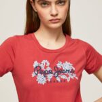 Studio Red Logo Print Lycra T-Shirt Pepe Jeans L20F2F384 Women