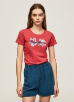 Studio Red Logo Print Lycra T-Shirt Pepe Jeans L20F2F384 Women - Image 3