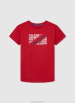 Studio Red Logo Print T-Shirt Pepe Jeans L20F2F1647 Boy