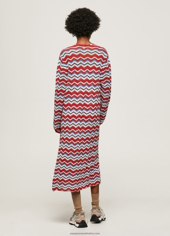Studio Red Long Cardigan With Zig-Zag Print Pepe Jeans L20F2F225 Women - Image 4