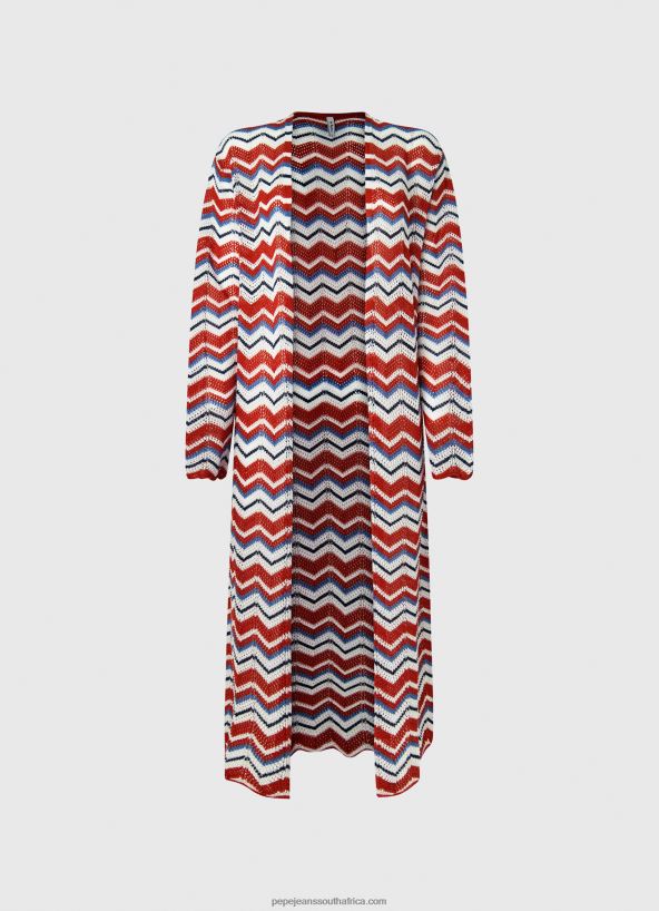 Studio Red Long Cardigan With Zig-Zag Print Pepe Jeans L20F2F225 Women - Image 5