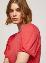 Studio Red Marbled Boat Collar T-Shirt Pepe Jeans L20F2F435 Women