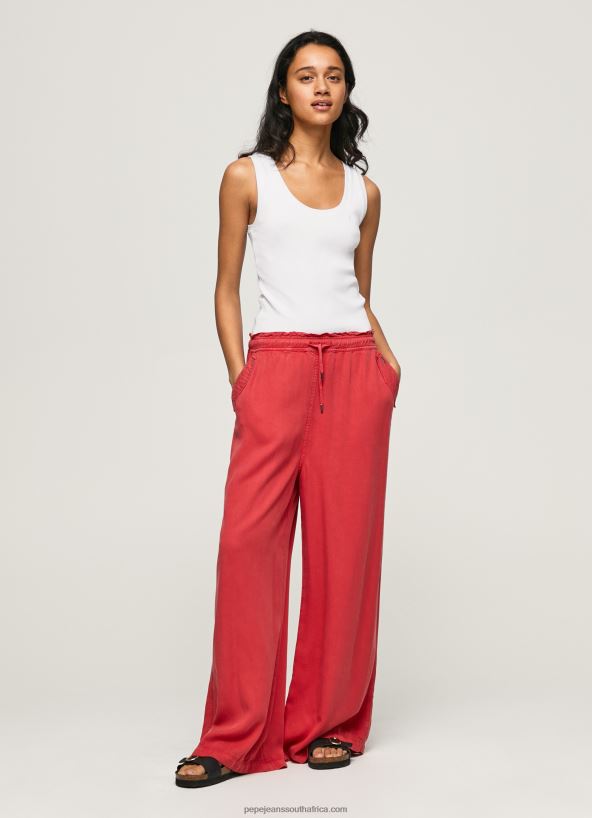 studio_red_paper_bag_wide_trousers_pepe_jeans_l20f2f303_women.jpg Studio Red Paper Bag Wide Trousers Pepe Jeans L20F2F303 Women - Image 1