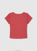 Studio Red Ribbed Cotton Shirt Pepe Jeans L20F2F1420 Girl - Image 2