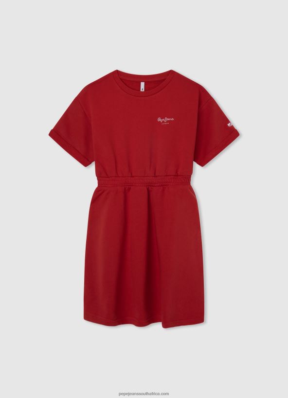 studio_red_rounded_collar_mini_dress_pepe_jeans_l20f2f1390_girl.jpg Studio Red Rounded Collar Mini Dress Pepe Jeans L20F2F1390 Girl - Image 1