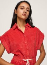 Studio Red Short Velvet Jumpsuit Pepe Jeans L20F2F210 Women - Image 3