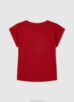 Studio Red Strass Logo Cotton T-Shirt Pepe Jeans L20F2F1450 Girl - Image 2