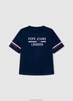 Studio Red Strass Logo Cotton T-Shirt Pepe Jeans L20F2F1450 Girl - Image 4