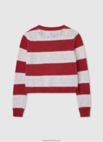 Studio Red Striped Print Cotton Jersey Pepe Jeans L20F2F1402 Girl - Image 2