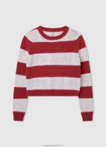 Studio Red Striped Print Cotton Jersey Pepe Jeans L20F2F1402 Girl