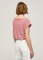 Studio Red Striped Print T-Shirt Pepe Jeans L20F2F446 Women - Image 4
