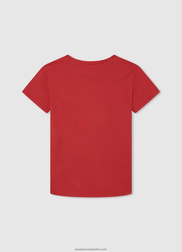 Studio Red Vertical Logo Cotton T-Shirt Pepe Jeans L20F2F1608 Boy - Image 2