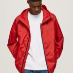 Studio Red Windbreaker Jacket With Hood Pepe Jeans L20F2F824 Men