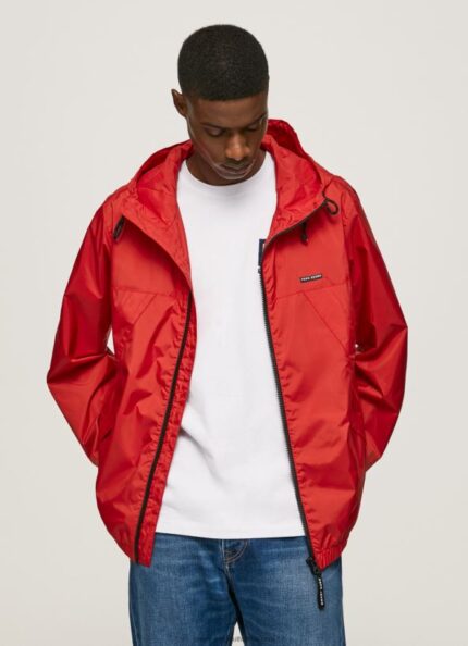 Studio Red Windbreaker Jacket With Hood Pepe Jeans L20F2F824 Men