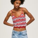 Studio Red Zig-Zag Print Top Pepe Jeans L20F2F226 Women