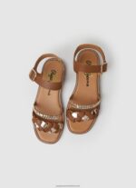 Tan Irma Braided Leather Sandals Pepe Jeans L20F2F1337 Girl - Image 2