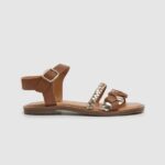 Tan Irma Braided Leather Sandals Pepe Jeans L20F2F1337 Girl