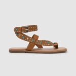 Tan Irma Ethnic Leather Sandals Pepe Jeans L20F2F658 Women
