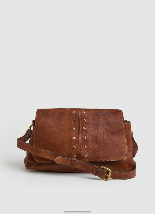 tobacco_leather_shoulder_bag_pepe_jeans_l20f2f746_women.jpg Tobacco Leather Shoulder Bag Pepe Jeans L20F2F746 Women - Image 1
