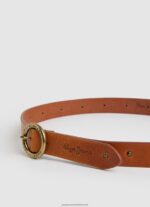Tobacco Round Buckle Leather Belt Pepe Jeans L20F2F761 Women - Image 2