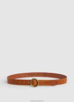 Tobacco Round Buckle Leather Belt Pepe Jeans L20F2F761 Women