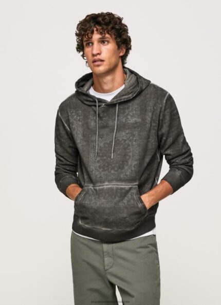 Washed Black Bandana Cotton Jumper Pepe Jeans L20F2F893 Men