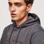 Washed Black Cotton Hoodie Pepe Jeans L20F2F875 Men