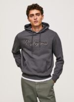 Washed Black Cotton Hoodie Pepe Jeans L20F2F875 Men - Image 3