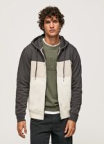 Washed Black Cotton Zipper Jumper Pepe Jeans L20F2F892 Men - Image 2