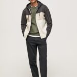 Washed Black Cotton Zipper Jumper Pepe Jeans L20F2F892 Men