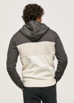 Washed Black Cotton Zipper Jumper Pepe Jeans L20F2F892 Men - Image 4