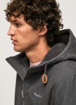 Washed Black Fleece Lining Jacket Pepe Jeans L20F2F836 Men - Image 3