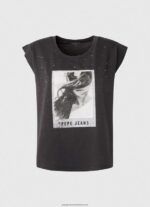 Washed Black Photo Print T-Shirt Pepe Jeans L20F2F388 Women - Image 5