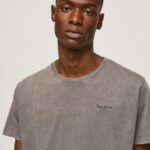 Washed Black Printed Logo Cotton T-Shirt Pepe Jeans L20F2F927 Men