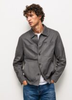Washed Black Relaxed Fit Twill Overshirt Pepe Jeans L20F2F1047 Men