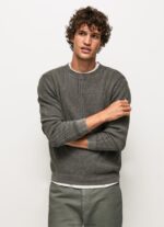 Washed Black Waffle Knit Cotton Jersey Pepe Jeans L20F2F854 Men