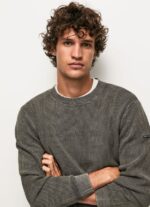 Washed Black Waffle Knit Cotton Jersey Pepe Jeans L20F2F854 Men - Image 3