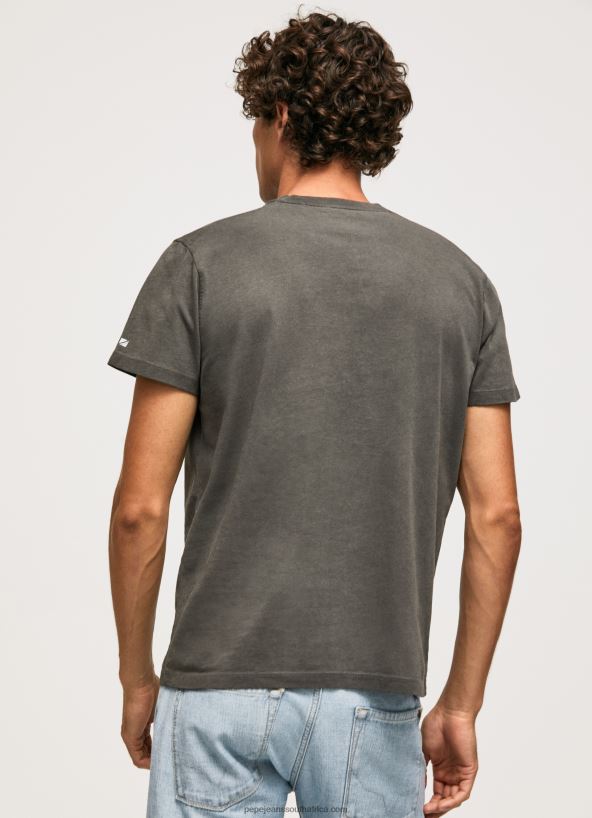 Washed Black Washed And Dyed Cotton T-Shirt Pepe Jeans L20F2F941 Men - Image 3
