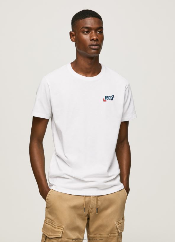 white_1973_logo_cotton_t_shirt_pepe_jeans_l20f2f950_men.jpg White 1973 Logo Cotton T-Shirt Pepe Jeans L20F2F950 Men - Image 1
