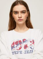 White 1973 Logo Plush Sweatshirt Pepe Jeans L20F2F280 Women - Image 3