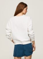 White 1973 Logo Plush Sweatshirt Pepe Jeans L20F2F280 Women - Image 5
