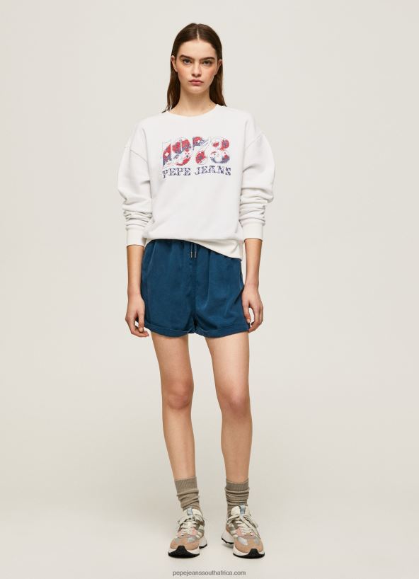 white_1973_logo_plush_sweatshirt_pepe_jeans_l20f2f280_women.jpg White 1973 Logo Plush Sweatshirt Pepe Jeans L20F2F280 Women - Image 1