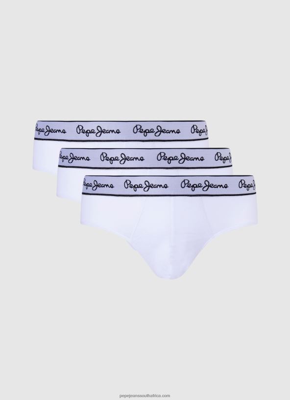 white_3pack_elastic_cotton_briefs_pepe_jeans_l20f2f1156_men.jpg White 3Pack Elastic Cotton Briefs Pepe Jeans L20F2F1156 Men - Image 1