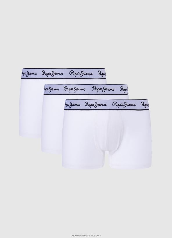 white_3pack_stretchy_cotton_boxers_pepe_jeans_l20f2f1159_men.jpg White 3Pack Stretchy Cotton Boxers Pepe Jeans L20F2F1159 Men - Image 1