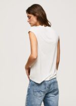 White Armhole Sleeves Logo T-Shirt Pepe Jeans L20F2F418 Women - Image 5